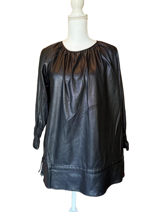 New Dolce Cabo Womens Tunic/mini dress Size XS Black Faux Leather