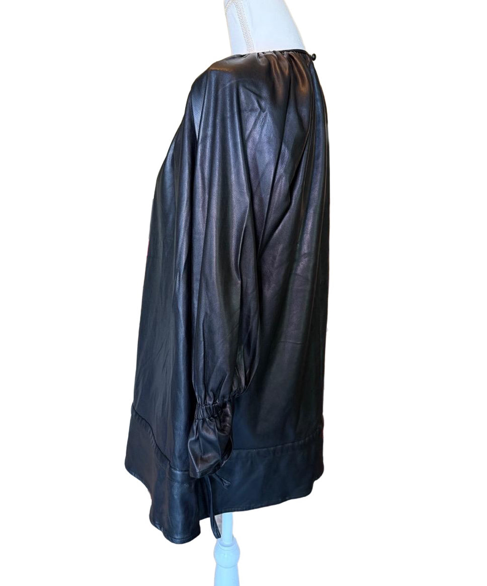 New Dolce Cabo Womens Tunic/mini dress Size XS Black Faux Leather