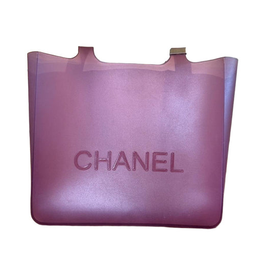 Chanel Purple Jelly Embossed Logo Tote Bag