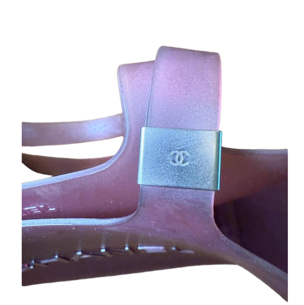 Chanel Purple Jelly Embossed Logo Tote Bag