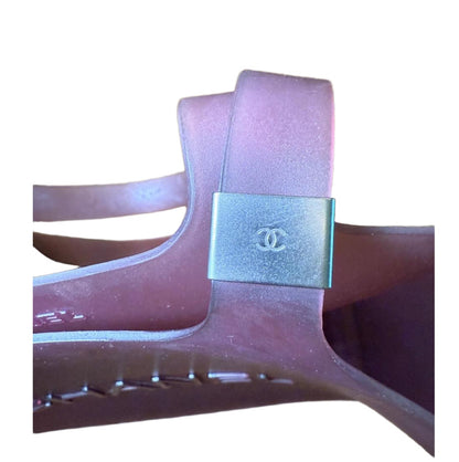 Chanel Purple Jelly Embossed Logo Tote Bag