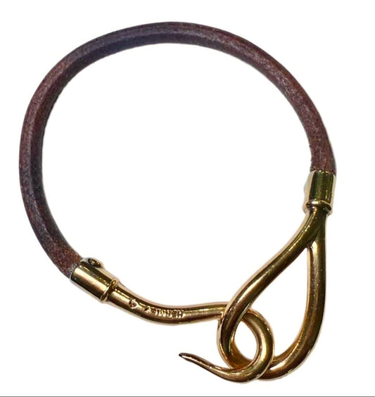 Hermès Hook Bracelet Brown and Gold