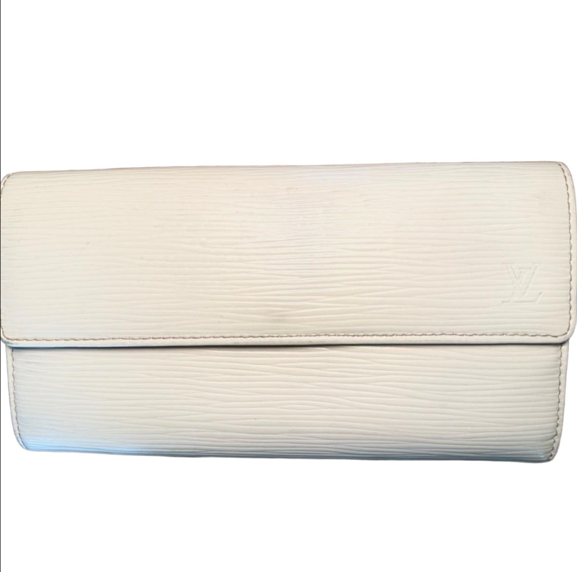 Louis Vuitton White Epi Leather Sarah Long Wallet