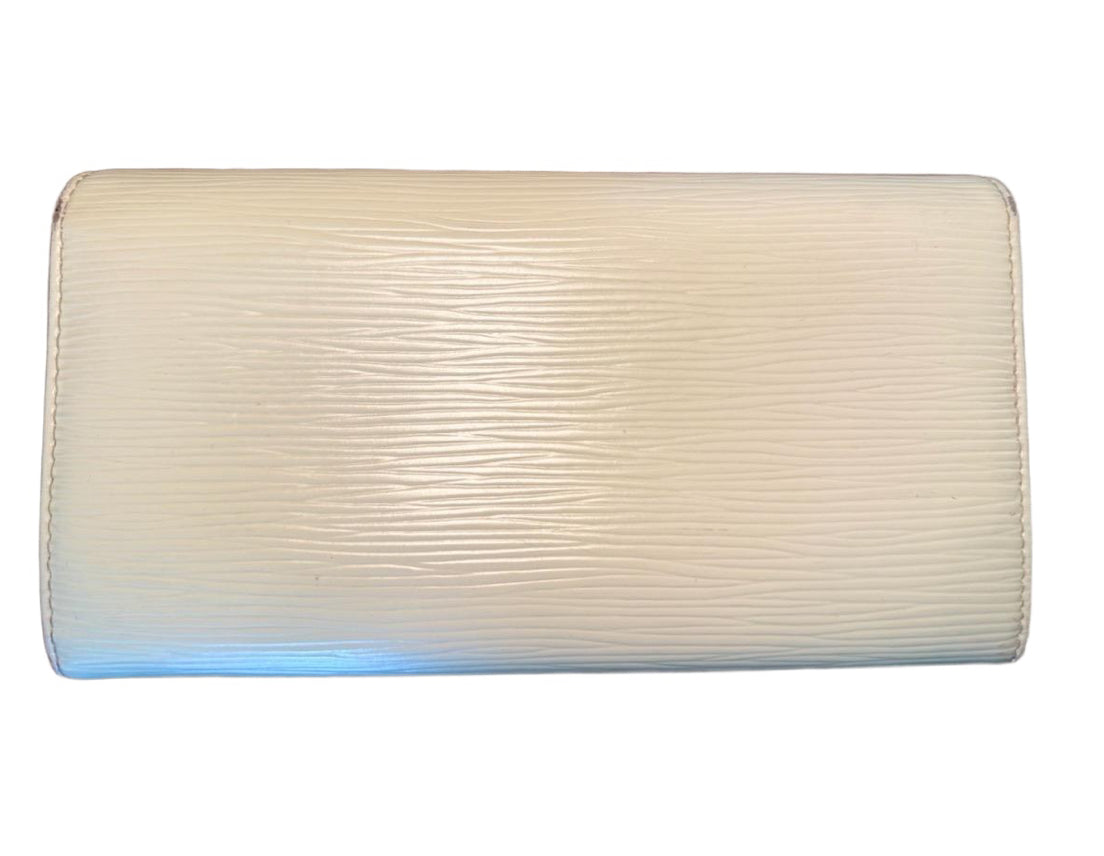 Louis Vuitton White Epi Leather Sarah Long Wallet