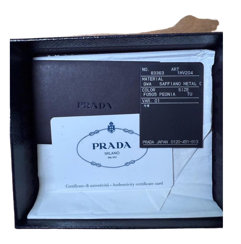 Prada Pink Saffiano Leather Bifold Wallet