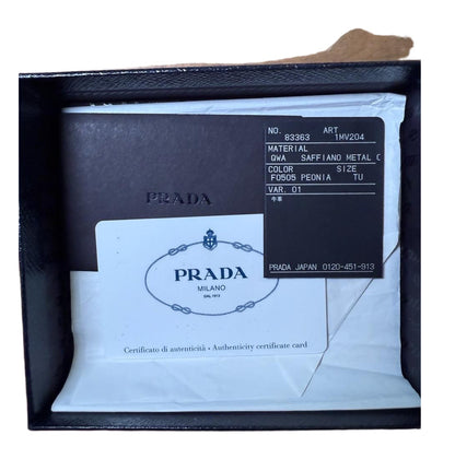 Prada Pink Saffiano Leather Bifold Wallet