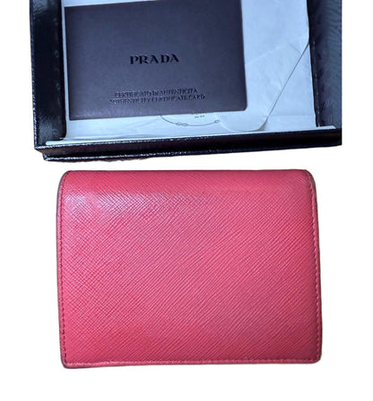 Prada Pink Saffiano Leather Bifold Wallet