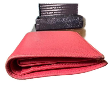 Prada Pink Saffiano Leather Bifold Wallet