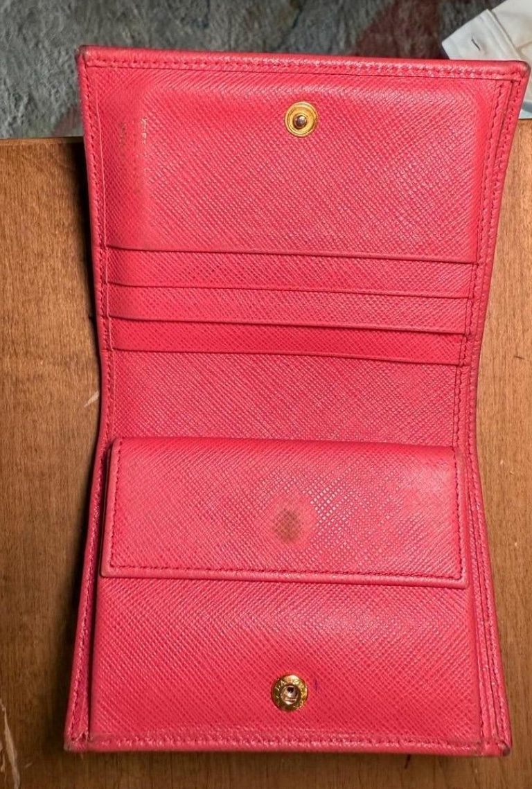 Prada Pink Saffiano Leather Bifold Wallet