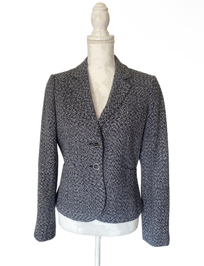 Calvin Klein Jacket Womens Size 6 Black White Tweed