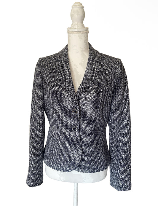 Calvin Klein Jacket Womens Size 6 Black White Tweed