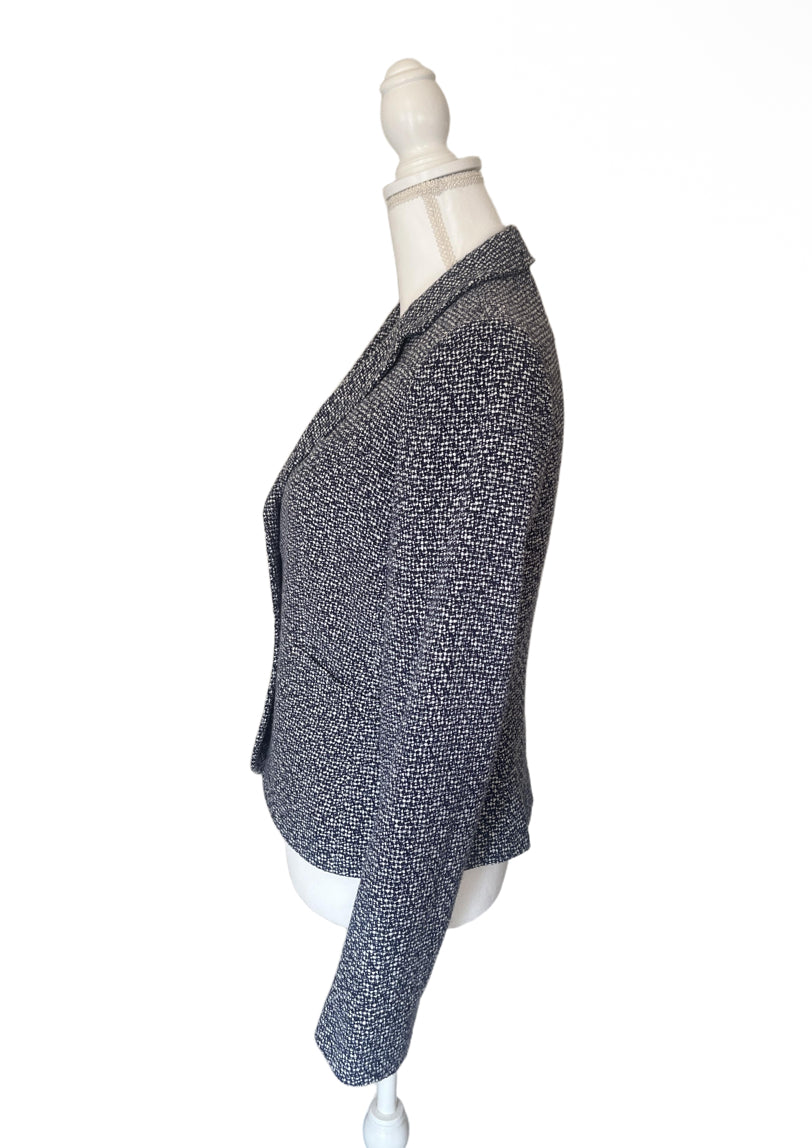 Calvin Klein Jacket Womens Size 6 Black White Tweed