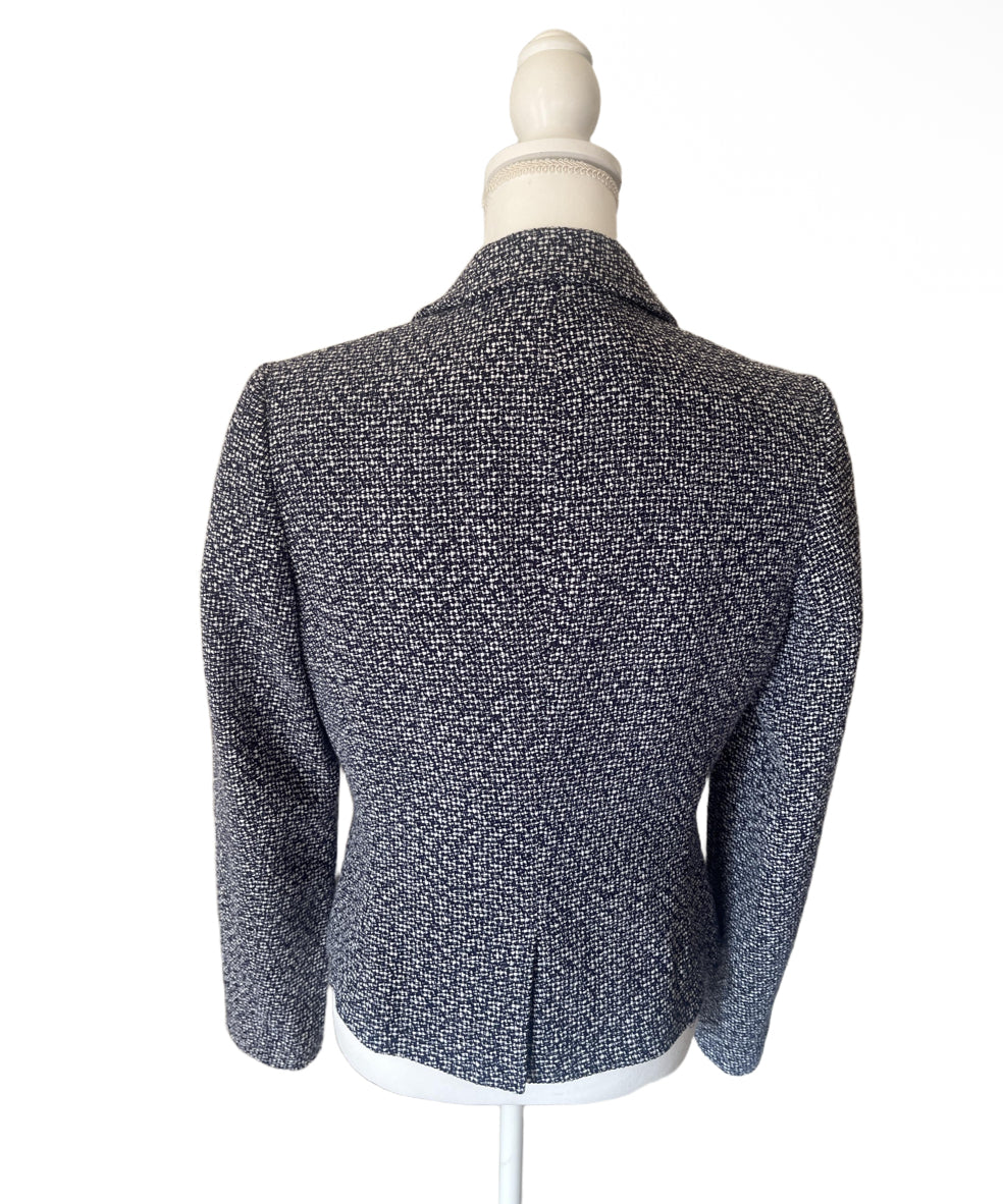 Calvin Klein Jacket Womens Size 6 Black White Tweed