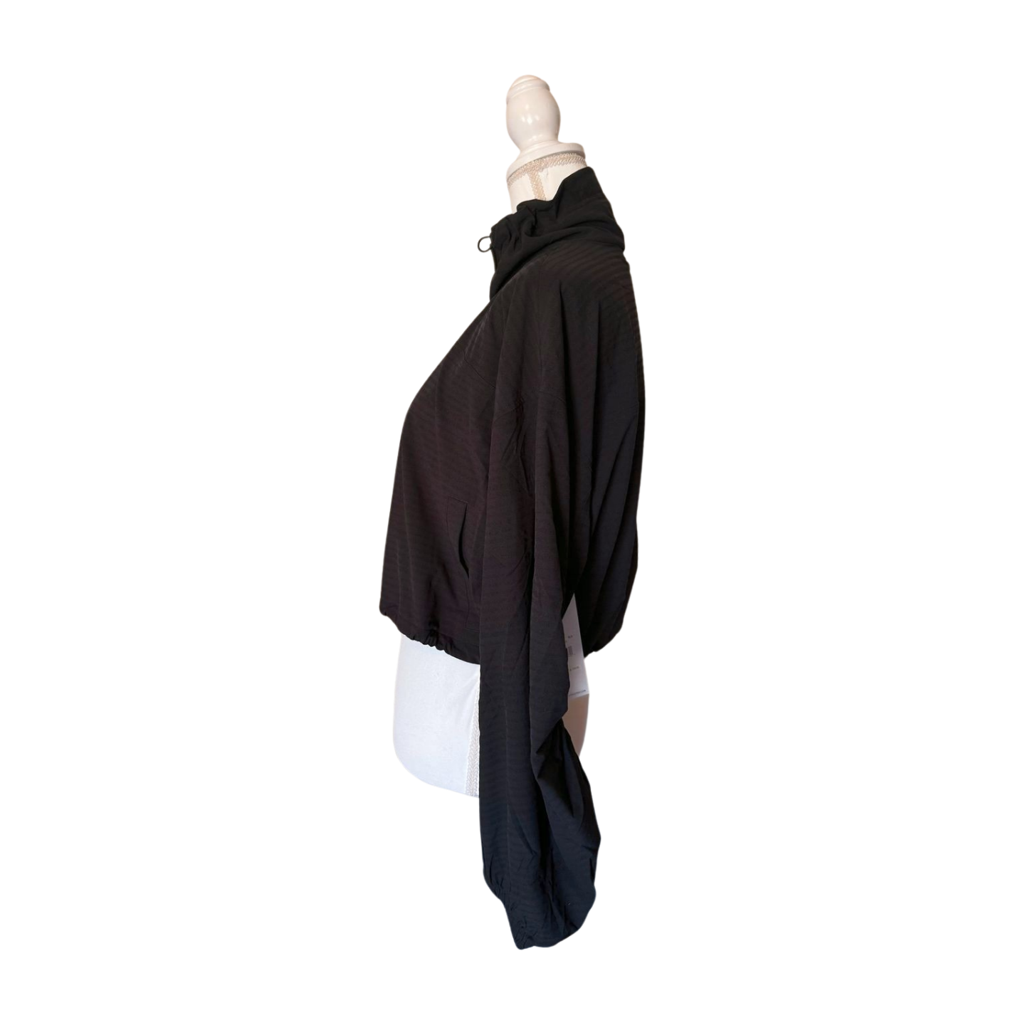 New Spiritual Gangster Cropped Black Lightweight Women's Zip-Up Jacket, Size Small and Medium