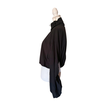 New Spiritual Gangster Cropped Black Lightweight Women's Zip-Up Jacket, Size Small and Medium
