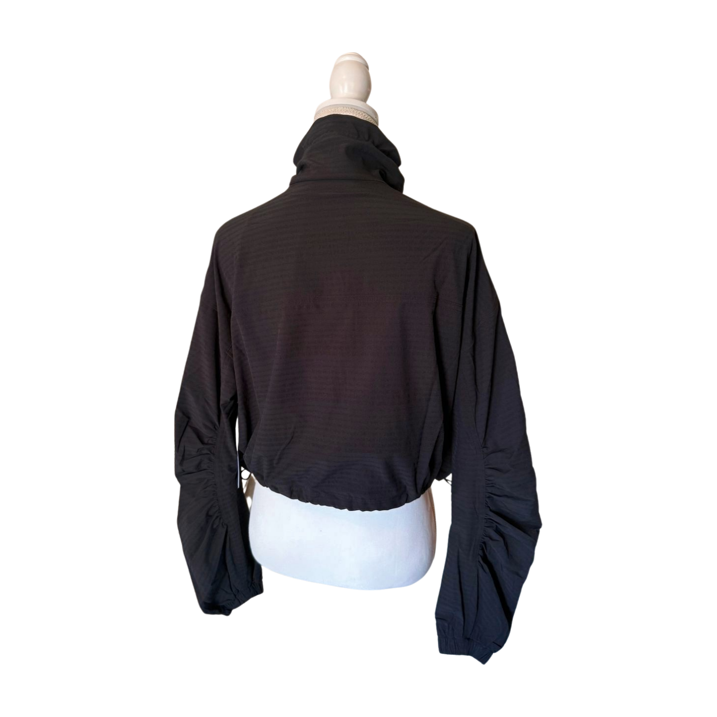 New Spiritual Gangster Cropped Black Lightweight Women's Zip-Up Jacket, Size Small and Medium