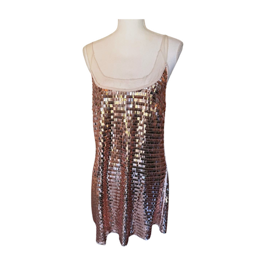 New Free People Sequin Dress with Sheer Straps, Large