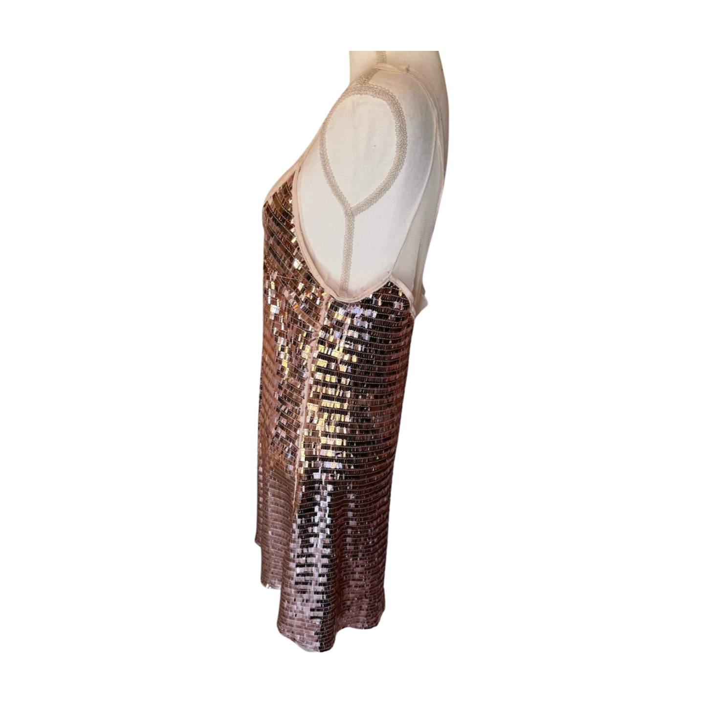 New Free People Sequin Dress with Sheer Straps, Large