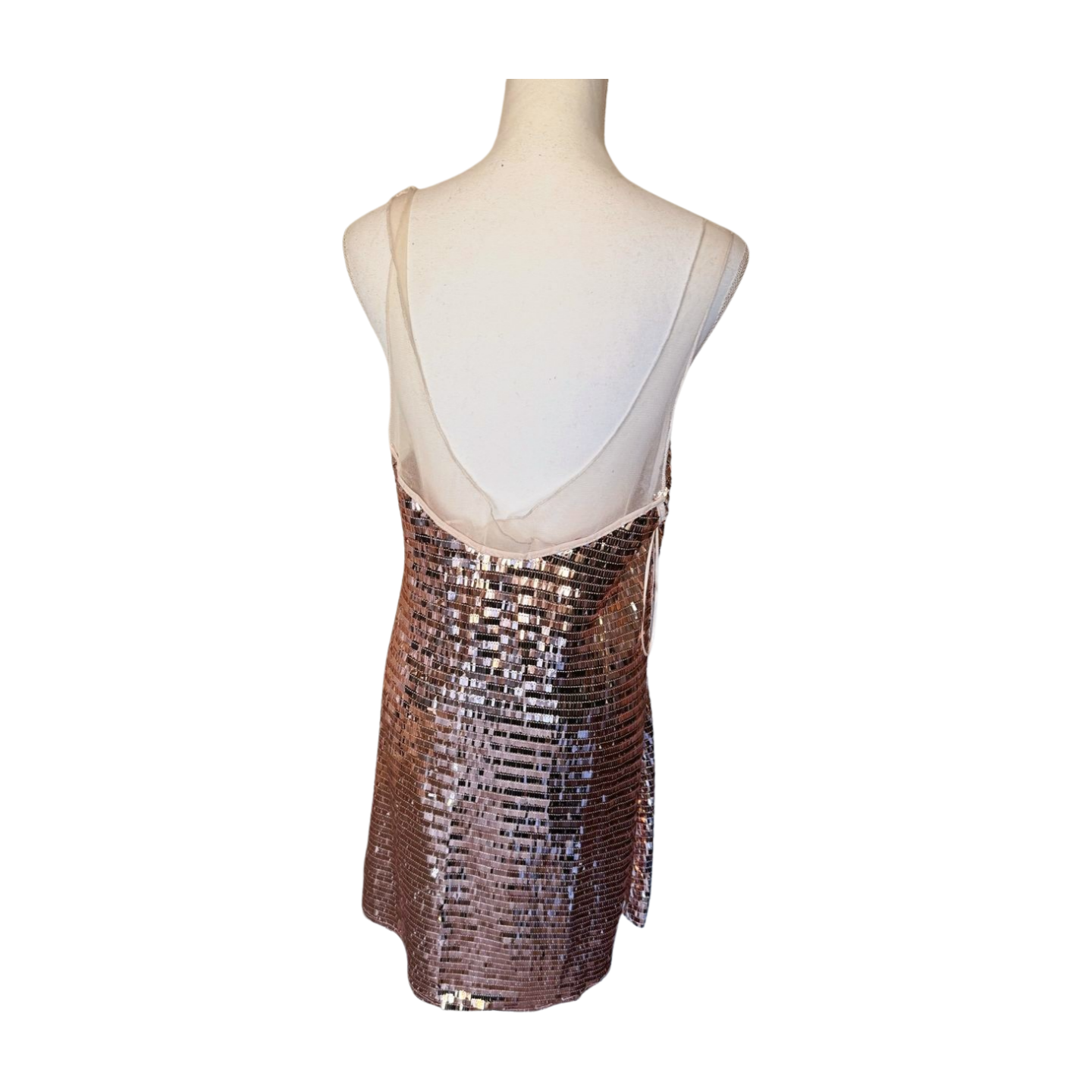 New Free People Sequin Dress with Sheer Straps, Large