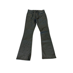Purple Men's Black Flare Mono Embossed Jeans, Size 29 NWT