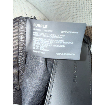 Purple Men's Black Flare Mono Embossed Jeans, Size 29 NWT