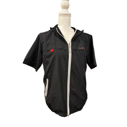 Prada Sport Hooded Short-Sleeve Windbreaker Jacket