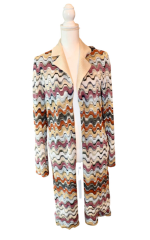 Missoni for Nordstrom Chevron Knit Long Cardigan With Cream Collar