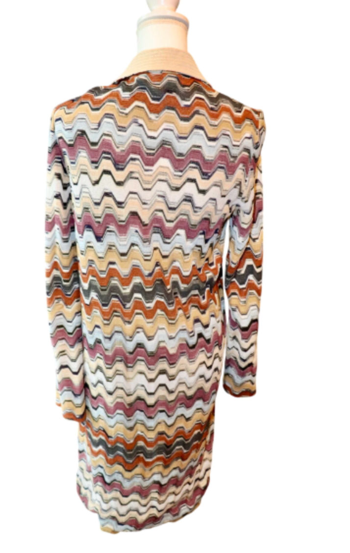 Missoni for Nordstrom Chevron Knit Long Cardigan With Cream Collar
