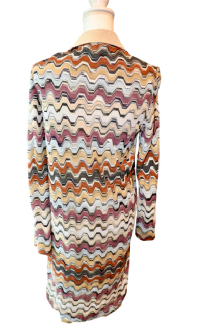 Missoni for Nordstrom Chevron Knit Long Cardigan With Cream Collar