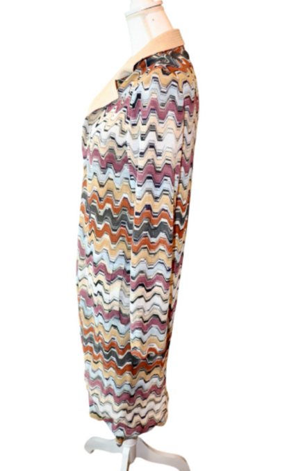 Missoni for Nordstrom Chevron Knit Long Cardigan With Cream Collar