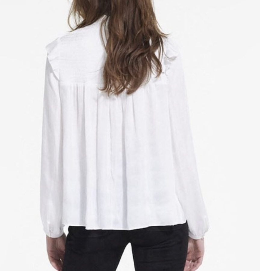 The Kooples White Ruffle Top, Size 2/Medium NWT