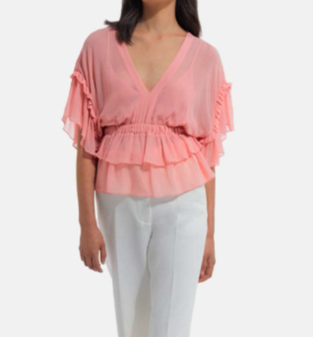 The Kooples Ruffle Top, Size 1/Small NWT