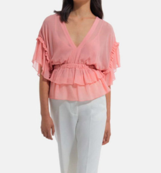 The Kooples Ruffle Top, Size 1/Small NWT