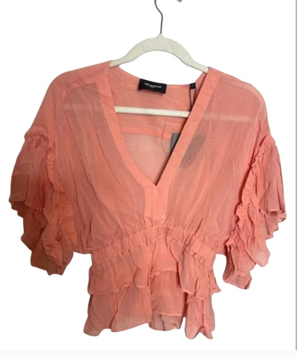 The Kooples Ruffle Top, Size 1/Small NWT