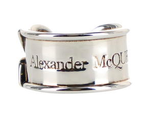 Mcqueen Silvertone Safety Pin Ring - Silver - Size 21/9.5, New