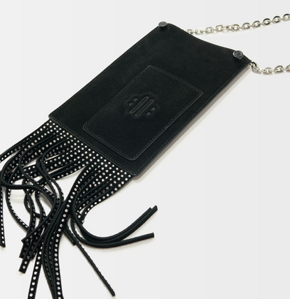 Maje Leather Phone Bag with Fringing NWT