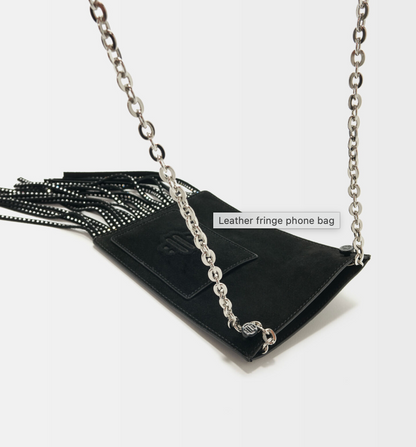 Maje Leather Phone Bag with Fringing NWT