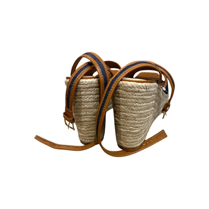 Cinq À Sept Jesse Canvas Espadrille Wedge Sandals Size 41 New
