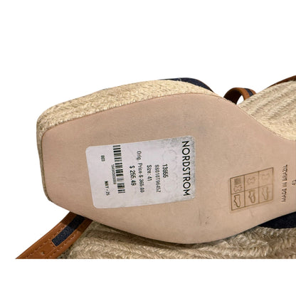 Cinq À Sept Jesse Canvas Espadrille Wedge Sandals Size 41 New