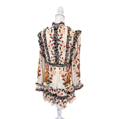 Farm Rio Cream Berry Garden Mini Dress, Size Small NWT
