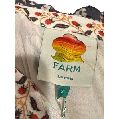 Farm Rio Cream Berry Garden Mini Dress, Size Small NWT