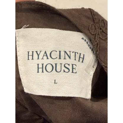 Tuckernuck Hyacinth House Brown Becca Bell-Sleeved Mini Dress, Large NWT