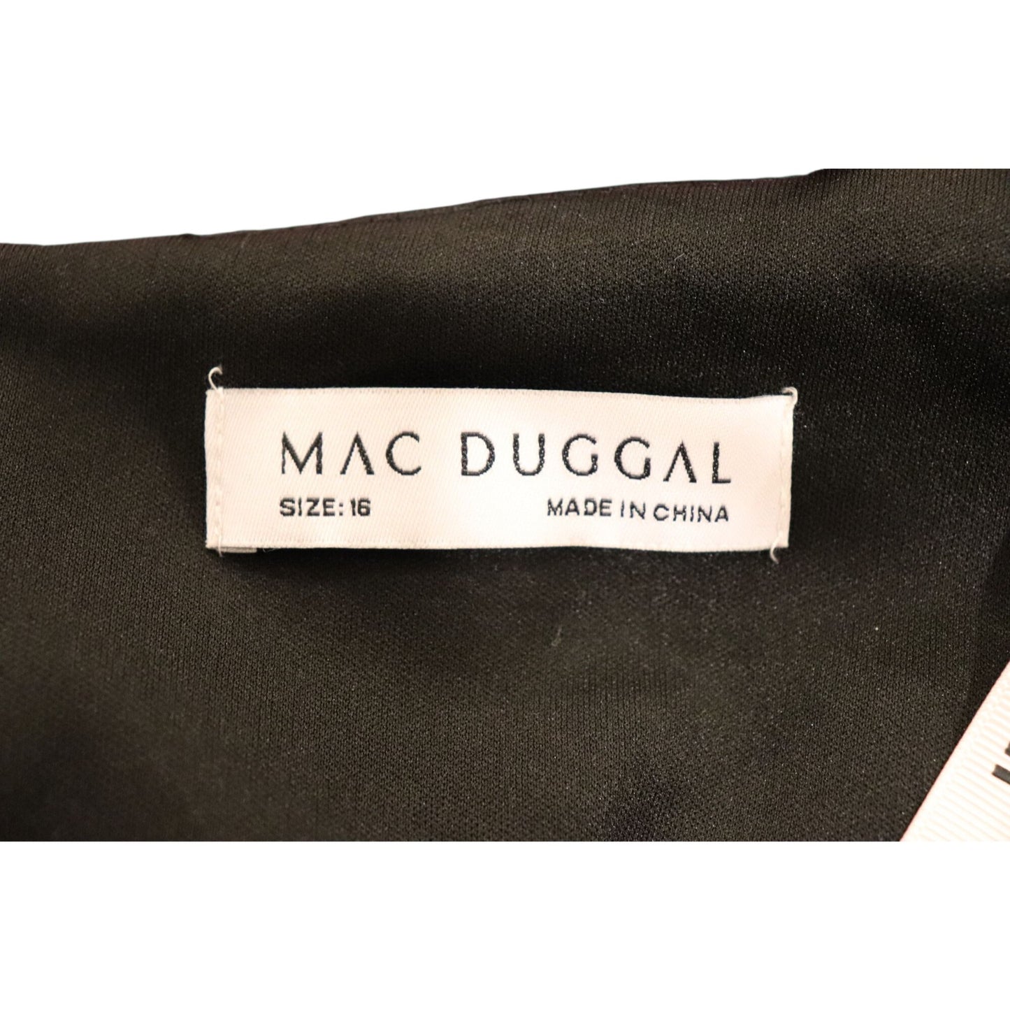 Mac Duggal Black One Shoulder Draped Trumpet Gown, Size 16 NWT