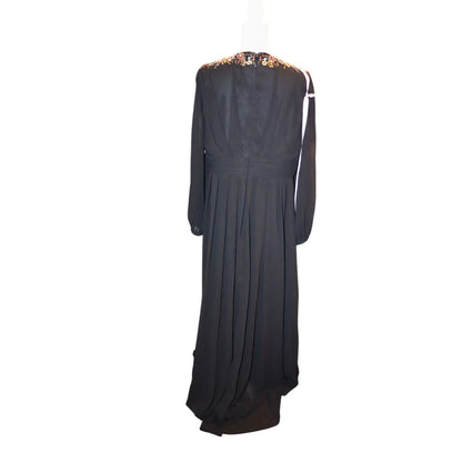 Ieena For Mac Duggal Black Blouson Sleeve Gown, Size 14 NWT