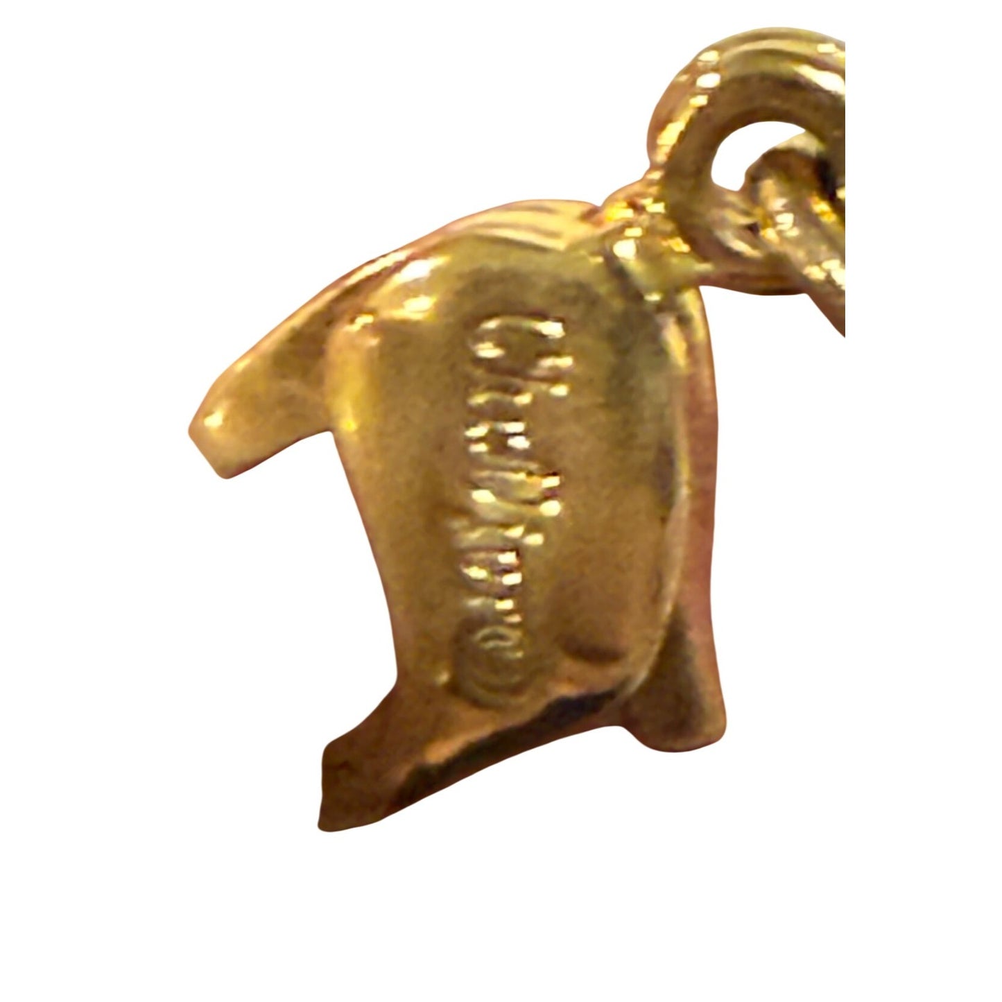 Christian Dior Gold-Tone CD Pendant Necklace With Chain