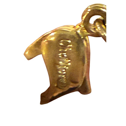 Christian Dior Gold-Tone CD Pendant Necklace With Chain
