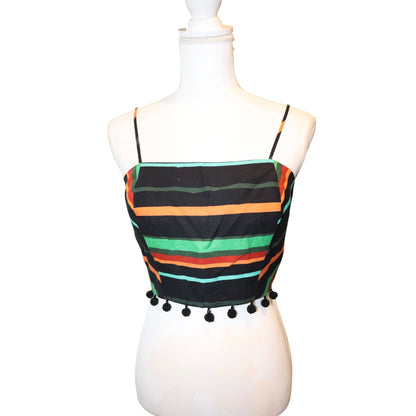Farm Rio NWT Striped Multi-Color Crop Top, Size XL