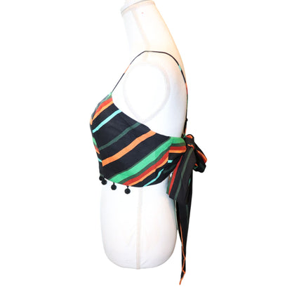 Farm Rio NWT Striped Multi-Color Crop Top, Size XL
