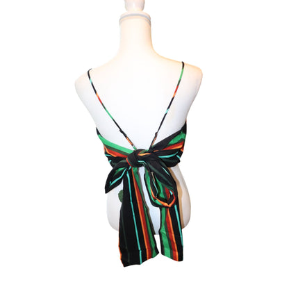 Farm Rio NWT Striped Multi-Color Crop Top, Size XL