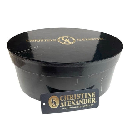 Christine Alexander Swarovski Leather Belt With Silver Buckle & Accents